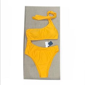 Abercrombie & Fitch One-Shoulder Swimsuit yellow